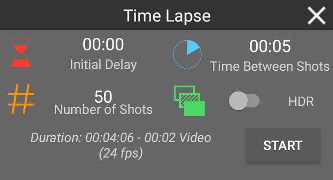 Android Time Lapse Intervalometer