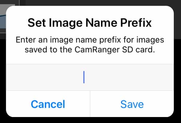 Barcode Image Prefix CamRanger 2