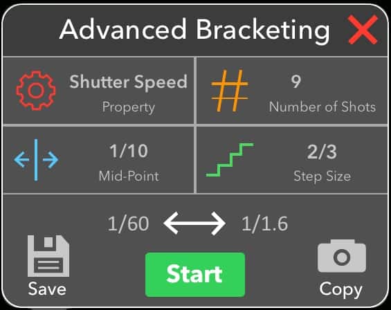 Advanced Bracketing Tab