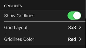 CamRanger iOS Overlays Gridlines