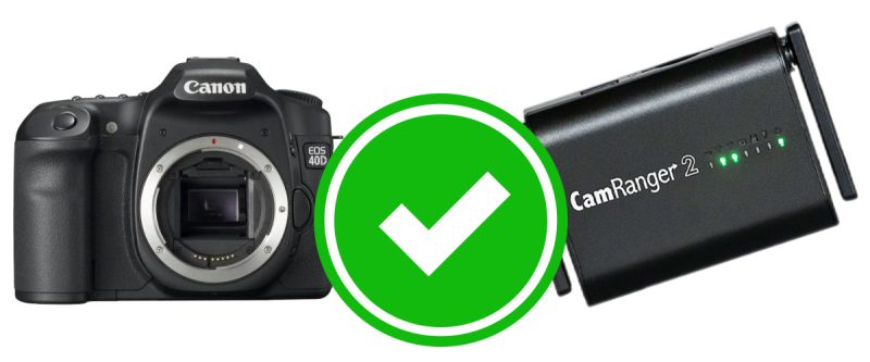 Canon 40D Works With The CamRanger 2, CamRanger Mini, And Original CamRanger